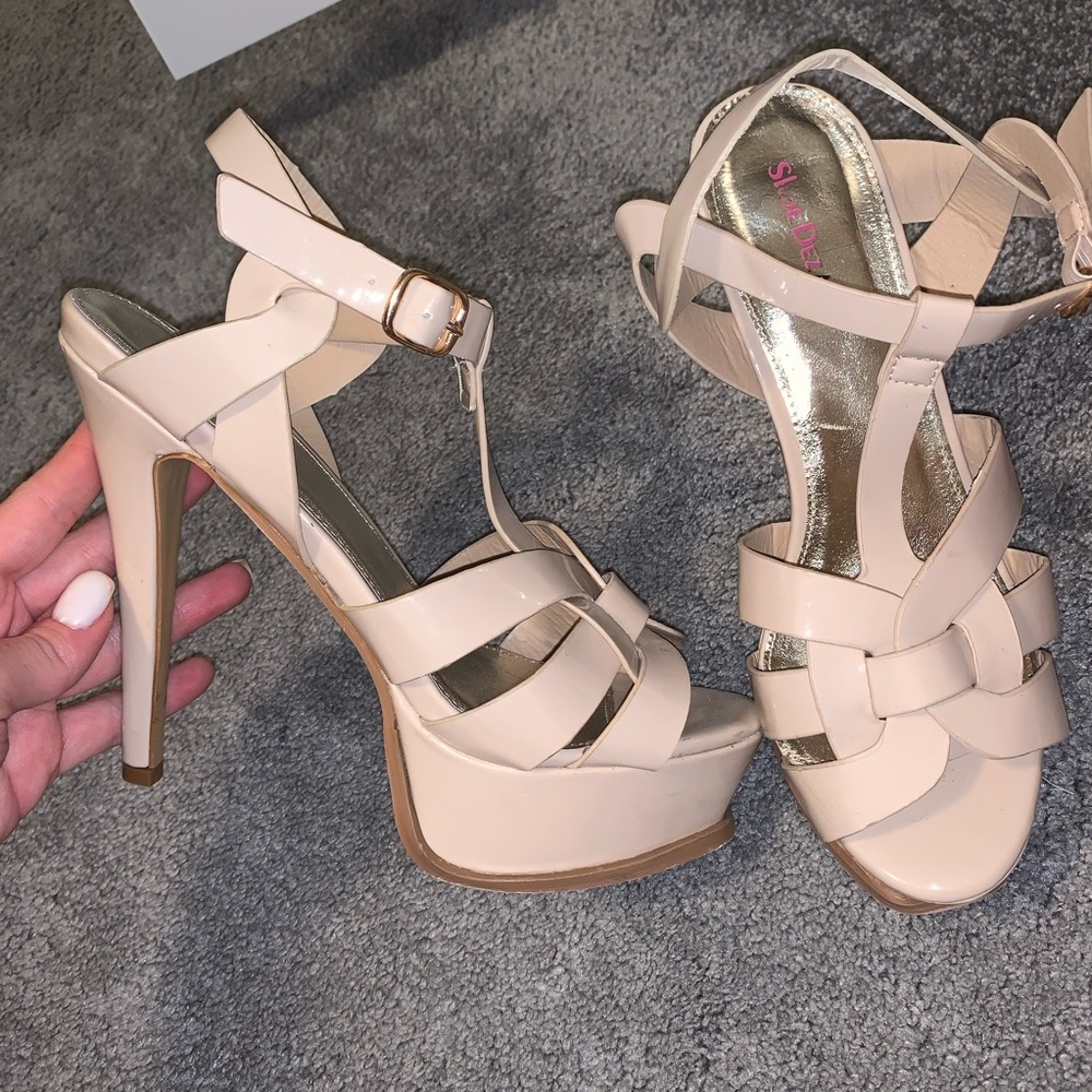 Beige Platform Heels
